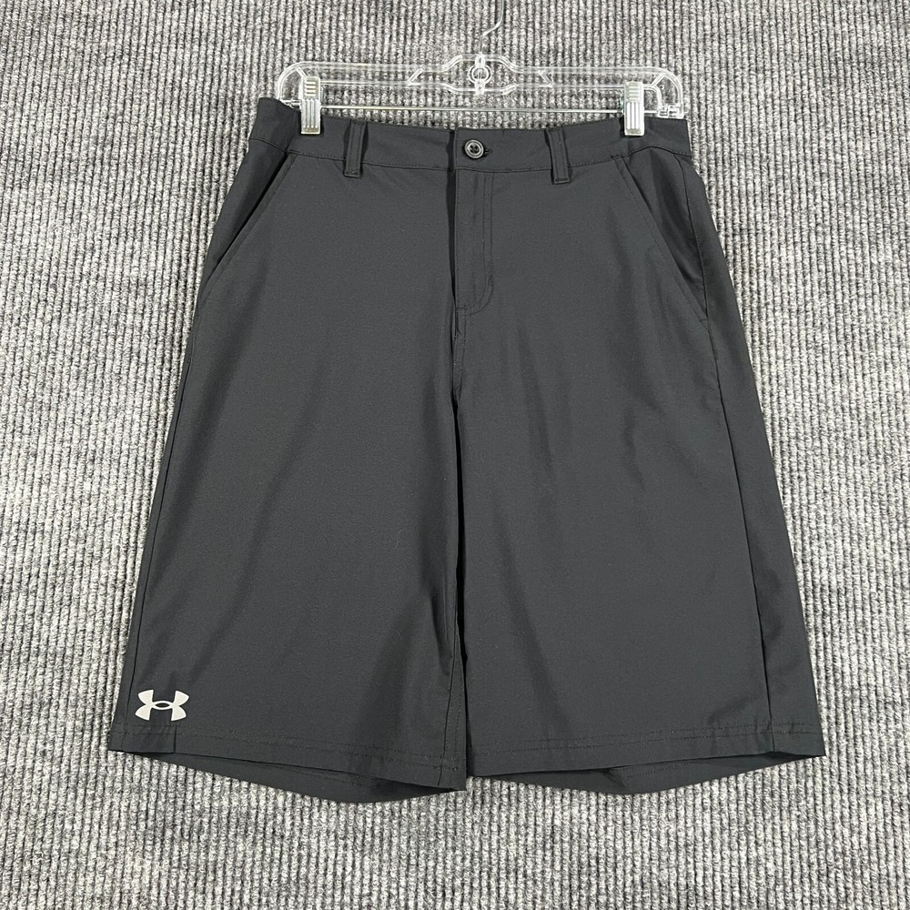 Under Armour‎ Shorts Youth Boys Size 20 Black Chino Golf Outdoor Casual Summer
